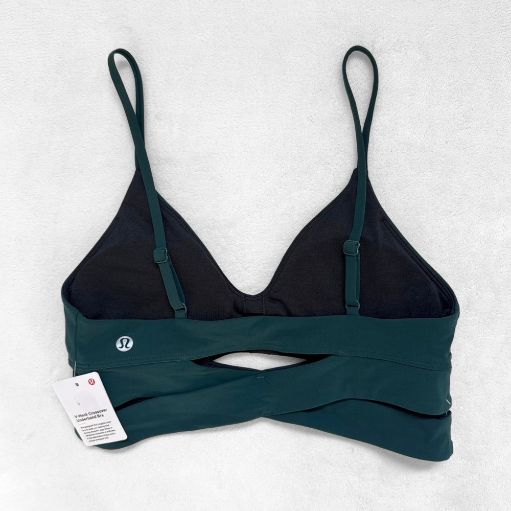 NWT Lululemon V-Neck Crossover Underband Bra – Deep Tide (DPTD) – Size 6 - Picture 2 of 10